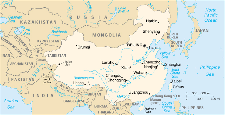 [Country map of China]
